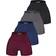 Lzyvoo High Waisted Ribbed Shorts 4-pack - Black/Dgray/Burgundy/Navy