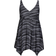 Evans Sharkbite Swim Dress Plus Size - Black Ripple