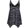 Evans Sharkbite Swim Dress Plus Size - Black Ripple