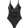 Cupshe Tummy Control V Neck Swim Suits - Black