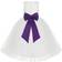 Ekidsbridal Junior Floral Lace Flower Girl Christening Baptism Dress - Ivory/Purple