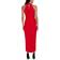Julia Jordan Knot Neck Tulip Hem Midi Dress - Red