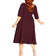 City Chic Cute Girl Elbow Sleeve Dress Plus Size - Oxblood