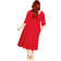 City Chic Cute Girl Elbow Sleeve Dress Plus Size - Cherry