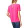 CeCe Women's Pin-Tucked Front Short Sleeve Crew Neck Blouse - Bright Rose