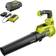 Ryobi electric leaf blower 40v cordless variable-speed w/ charger battery