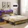 Alohappy Bed Frame with Led Bookcase Full