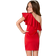 Shein Girl's Ruffle Trim One Shoulder Dress - Red