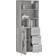 vidaXL Highboard ‎1 Glass Door 3 Drawers Grey Sonoma Skjenk 69.5x180cm