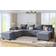 Honbay Modular Sectional U Shaped Couch Bluish Grey Sofa 112.2"
