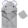 Baby Essentials Elephant Hooded Towel & Washcloth Set, Grey