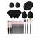 Shein 7-piece make-up puff set + 1 make-up brush cleaning bowl + 18-piece make-up brush sets, premium synthetic hair eyeshadow mixing brush sets, cosmetic tools for face and eyes. Black Friday
