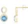 Angara Bezel Set Infinity Stud Earrings 1.49ct - Gold/Aquamarine/Diamonds