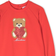 Moschino Kid's Teddy Bear Print Ruffle Trim Dress - Scarlet Red