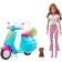 Barbie Fashionistas Doll & Scooter Travel with Pet Puppy & Themed Accessories