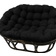 Blazing Needles Microsuede Double Papasan Chair Cushions Black (165.1x121.9)