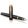 Parker IM Fountain Pen Blue ink with Black Lacquer Black GT Finish