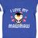 Inktastic I Love My Mawmaw with Cute Penguin & Hearts Girls Baby Bodysuit - Football Blue & White
