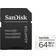 SanDisk High Endurance microSDXC Class 10 UHS-I U3 V30 100/40MB/s 64GB +Adapter
