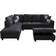 Lifestyle Convertible Sectional Black/Grey Sofa 103.5" 2
