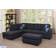 Lifestyle Convertible Sectional Black/Grey Sofa 103.5" 2