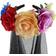 Purfun Women Halloween Gothic Flower Garland with Black Veil Rose Crown Hairband