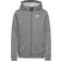 Nike Kid's Sportswear Club Full Zip Hoodie - Carbon Heather/Smoke Grey/White (BV3699-091)