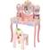 Costway Kids Vanity Princess Makeup Dressing Table Chair Set with Tri Fold Mirror