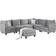 Lilola Home L-Shape Sectional Couch with Pillows Simona Grey 120" 7pcs 6 Seater