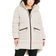 Evans Contrast Zip Faux Fur Trim Coat Plus Size - Neutral