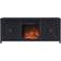 Henn&Hart Log Fireplace Black TV Bench 58x24"