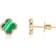 The Lovery Malachite Clover Stud Earrings - Gold/Diamond/Green