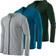 Real Essentials Mens Dry Fit Long Sleeve Full Zip Hoodie 3-pack - Green/Grey/Blue