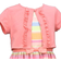 Bonnie Jean Girl's Easter Spring Striped Dress with Cardigan - Coral