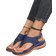 Shein EMERY ROSE Women Stitch Detail Buckle Decor Sandals, Fashionable Blue Thong Wedge Sandals