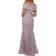 Xscape Off-The-Shoulder Lace Gown - Taupe