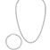 Esquire Round Box Chain Bracelet & Necklace Set - Silver