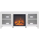 Henn&Hart Stand with Log Fireplace Insert White 58x25"