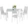 FDW Home Furniture White Dining Set 27x47" 5