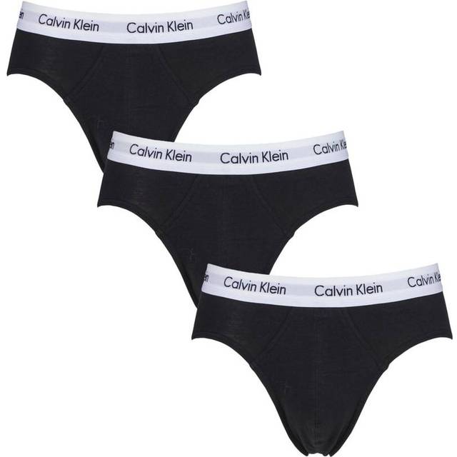 Calvin Klein Cotton Stretch Hip Briefs 3-pack - Black • Price »