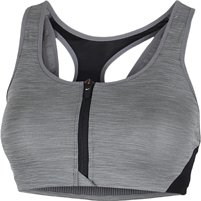 Nike Dri-Fit Shape Padded Zip-Front Sports Bra - Smoke  Grey/Pure/Black/White • Price »