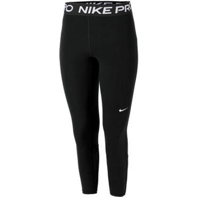 Nike Women's Pro 365 Mid-Rise Cropped Mesh Panel Leggings in Grey