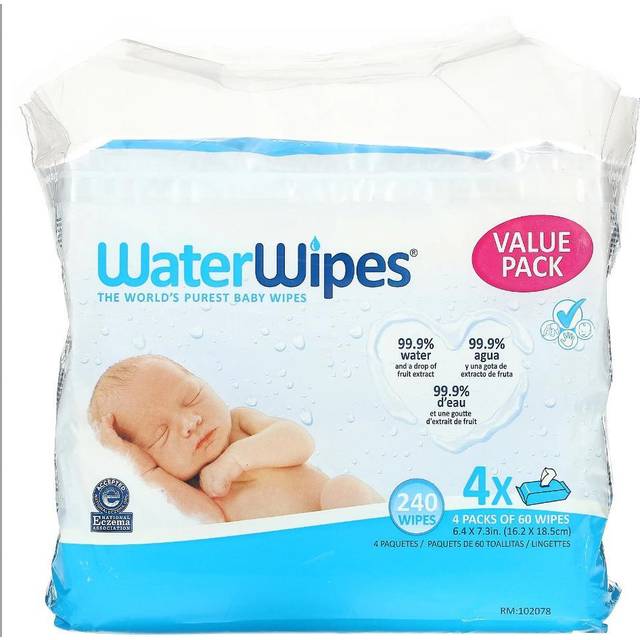 Waterwipes Lingettes bébé à l'eau, 4+1 offert