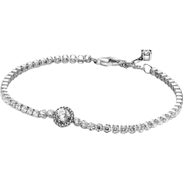 Pandora Sparkling Halo Tennis Bracelet - Silver/Transparent • Price