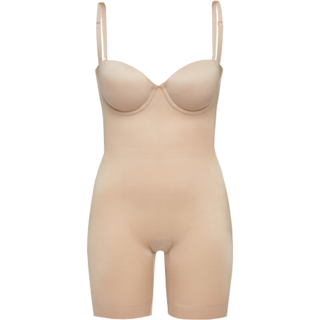Spanx Suit Your Fancy Strapless Cupped Mid-Thigh Bodysuit - Beige Beige