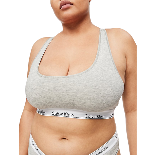 Calvin Klein Modern Cotton Unlined Bralette Grey Heather QF7007 050 - Free  Shipping at Largo Drive