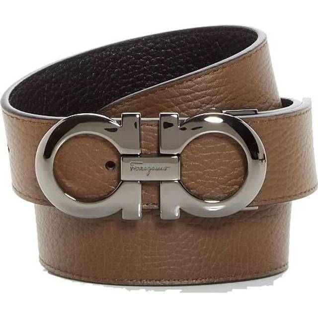 Burberry Brown Leather Triple Buckle Belt 80CM Burberry
