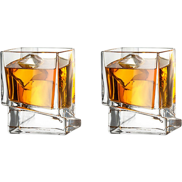 Carre Square 10 oz. Whiskey Glass (Set of 2) JoyJolt