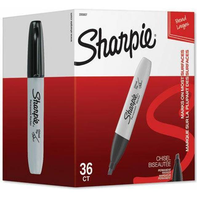 Sharpie Permanent Markers, Chisel Tip, Black, 36/Pack (2083007