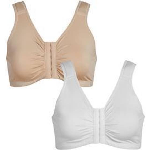 Leading Lady The Laurel - Seamless Comfort Front-closure Bra In White,  Size: Medium : Target